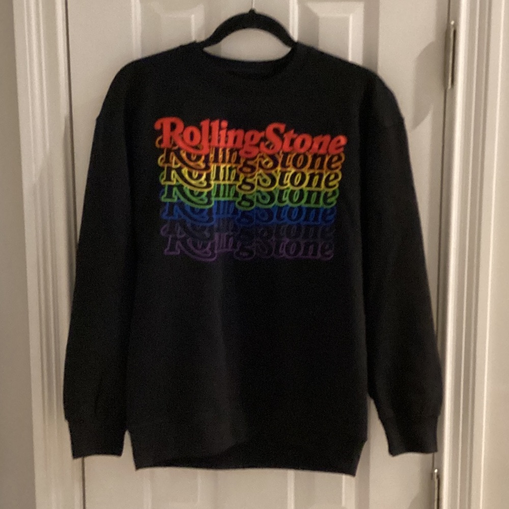 Rolling Stone Magazine Black Sweatshirt w/ Multicolor Logo